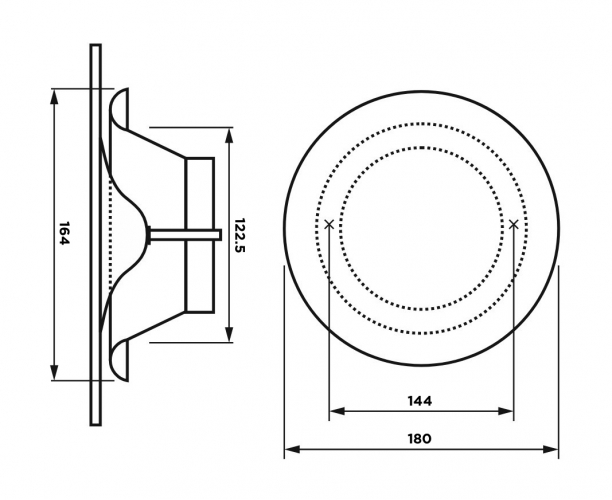 Анемостат со стеклянной внешней частью FOZA D 125 мм. Матовое стекло. RAL 9003